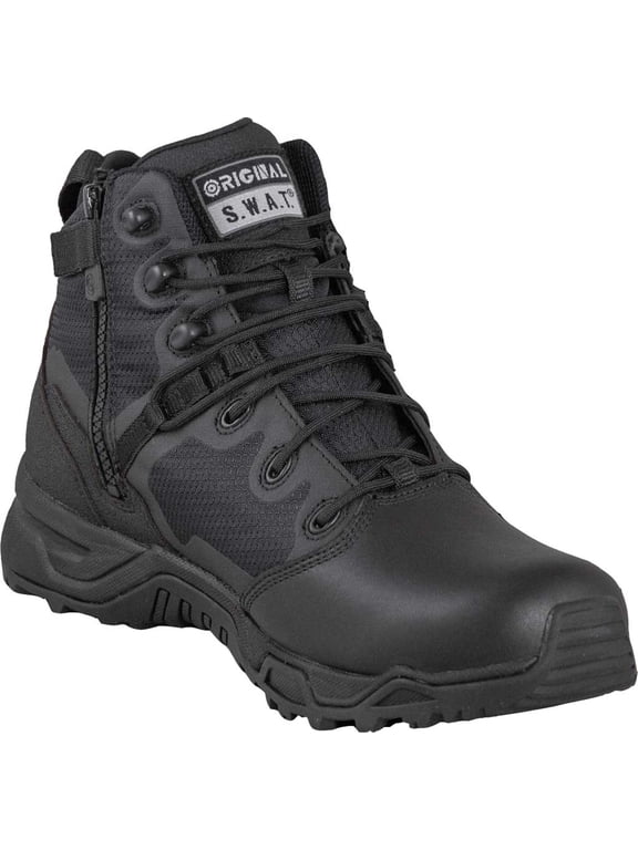 Men's Original S.W.A.T. Alpha Fury 6" Side-Zip Tactical Boot Black Air Mesh 11 W