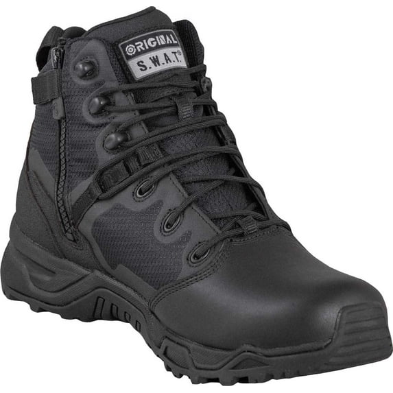 Men's Original S.W.A.T. Alpha Fury 6" Side-Zip WP Tactical Boot Black Air Mesh 9 M