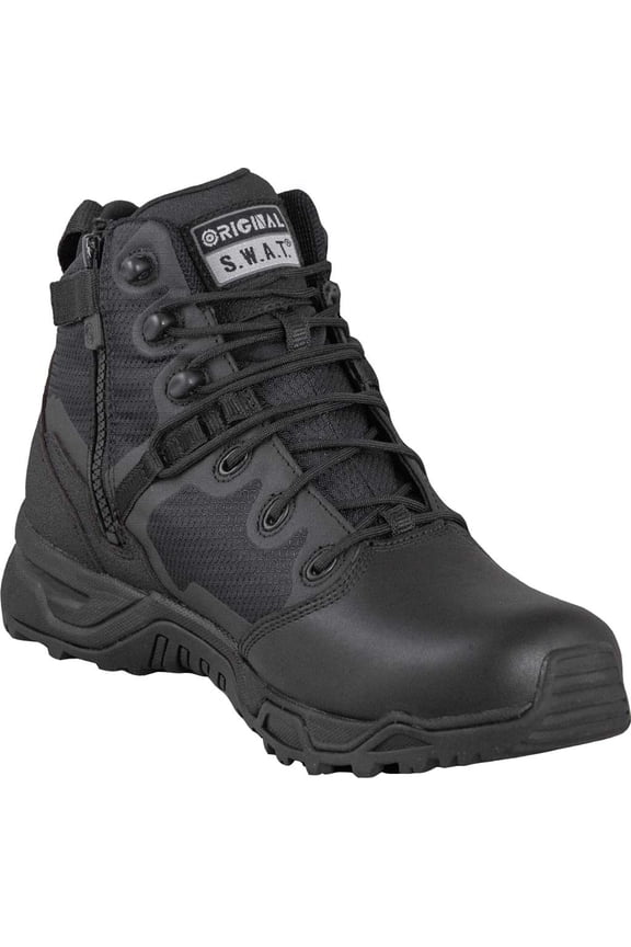 Men's Original S.W.A.T. Alpha Fury 6" Side-Zip WP Tactical Boot Black Air Mesh 9 M
