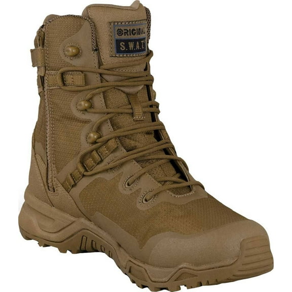 Men's Original S.W.A.T. Alpha Fury 8" Side-Zip Military Boot Coyote Air Mesh 11 M