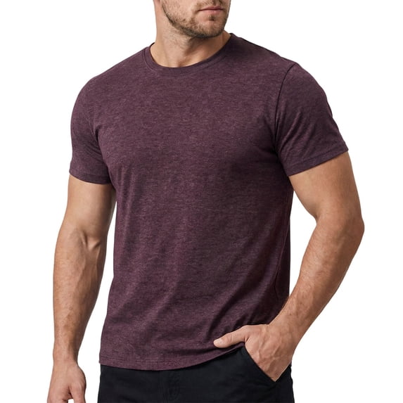 Men's Originals Lightweight T-Shirt,Tri-Blend Tee, Men's Short Sleeve T Shirts Soft Crew Neck Basic Tee Casual Summer Tops Regular Fit Daily Wear Wine M