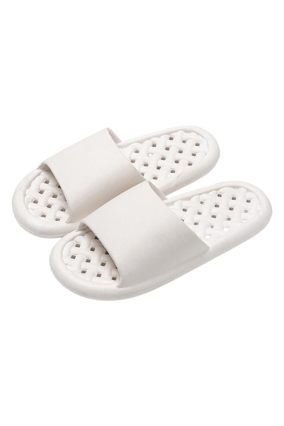 Men's Orthopedic Cloud Slides Flate Sole Non Slip Mules Massage Slippers for Bath Shower and Outdoor Casual Wear(White,Size 6)