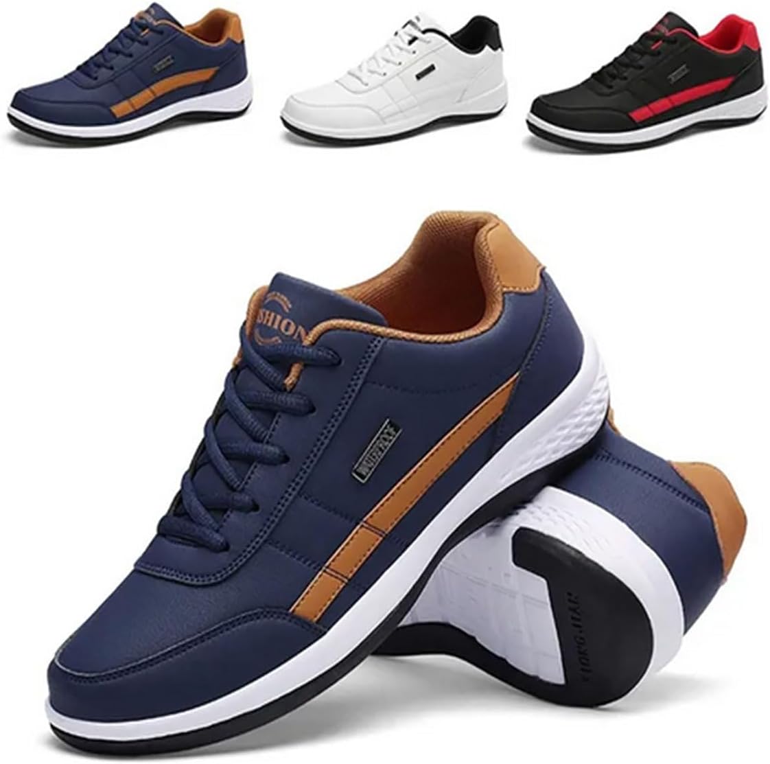 Men's Orthopedic Comfort Leather Sneaker Mens Casual Shoes, Leather ...
