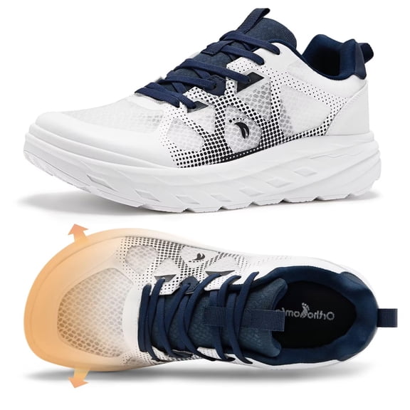 Men's Orthopedic Diabetic Wide Running Shoes: Comfortable Casual Arch Support Plantar Fasciitis Sports Sneakers, High Arch Swollen Outdoor Work Tennis Walking Shoes for Foot and Heel Pain Relief