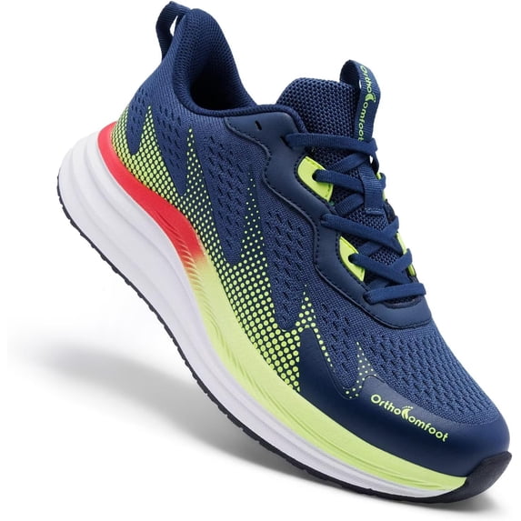 Men's Orthopedic Road Running Shoes: Comfortable Arch Supports Orthotic Sports Fashion Sneakers, Casual Outdoor Hiking Tennis Athletic Walking Shoes