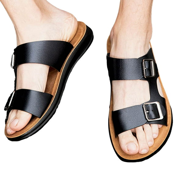 Men's Orthotic Slides Sandals Arch Support Hollow Slip On Slippers Slip Soft Bottom Casual Walking Beach Sandals