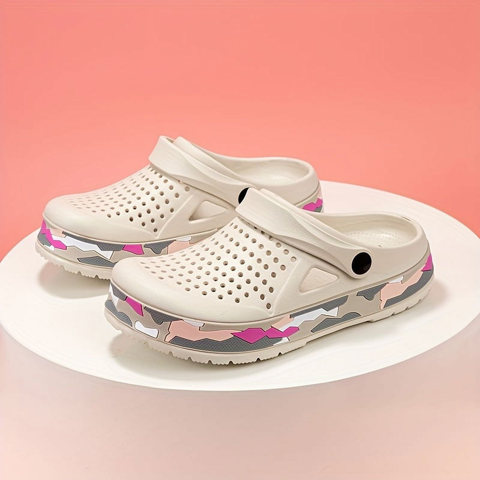 Men's Out Clogs, Comfy Non Slip Breathable Casual Street Style Slippers