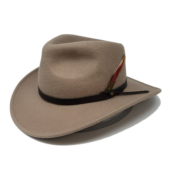 Men’s Outback Wool Cowboy Hat |Montana Putty Crushable Western Felt By Silver Canyon