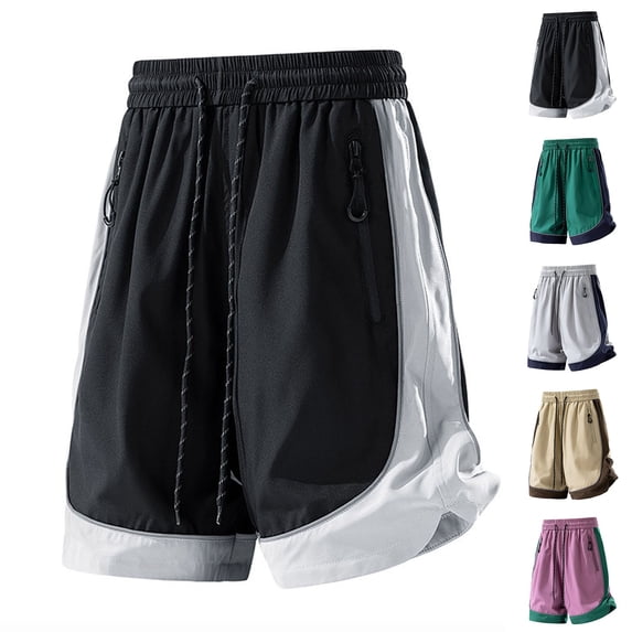 Men's Outdoor Beach Shorts Quick Dry Lightweight Baggy Cargo Shorts with Zipper Pockets Big and Tall Size M-3XL Purple