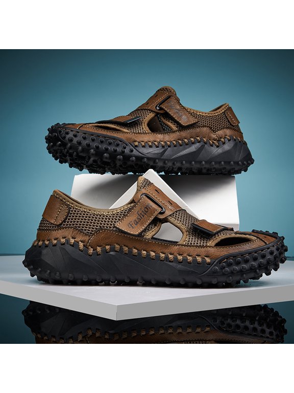 Men's Outdoor Breathable Mesh Closed-Toe Hiking Sandals