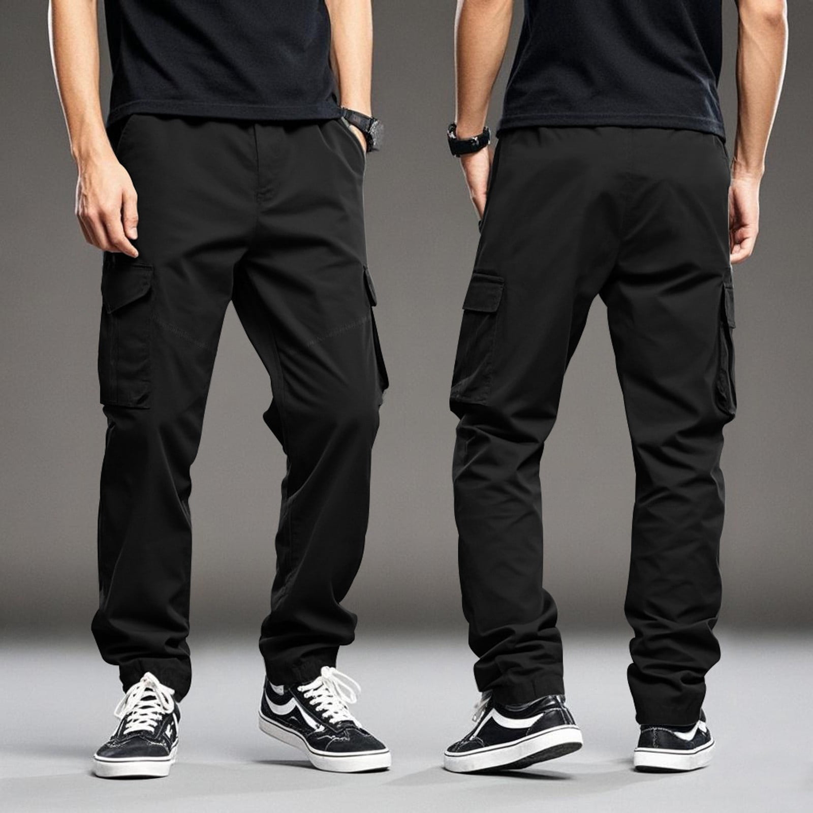 Men's Outdoor Cargo Pants Slim Fit Sports Running Spring Fall Casual ...