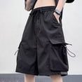 thumbnail image 1 of Men's Outdoor Cargo Shorts, Quick Dry Breathable Multi-Pocket Drawstring Shorts for Hiking Camping Daily Wear Daily Outdoor Activity Black M, 1 of 5