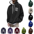thumbnail image 1 of Men's Outdoor Casual Hooded Drawstring Sweatshirt, GOOD THINGS TAKE TIME Graphic Print Pullover for Hiking, Streetwear,Purple,2XL, 1 of 8