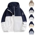 thumbnail image 1 of Men's Outdoor Casual Hooded Jacket Coat Windbreaker Sun Protection Zipper Long Sleeve Solid Color Lightweight Breathable Hiking Fishing Travel Streetwear | AESTIVO,Beige L, 1 of 7