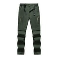 thumbnail image 1 of Men's Outdoor Casual Pants Elastic Adjustable Waist Button And Zipper With Belt Trousers Solid Color Cargo Pants, 1 of 7