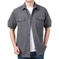 thumbnail image 1 of Fredd Marshall Men's 100% Cotton Short Sleeve Hiking Shirt with Pockets, 1 of 4