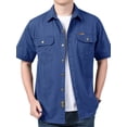 thumbnail image 1 of Fredd Marshall Men's 100% Cotton Short Sleeve Hiking Shirt with Pockets, 1 of 4