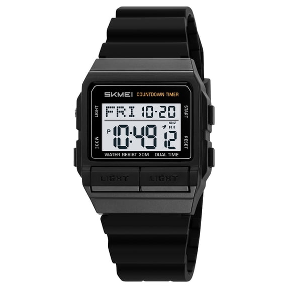 Men's Outdoor Digital Sports Watch Waterproof with Luminous Display, Multi-Function Timer & Alarm for Hiking, Camping, Running, Swimming