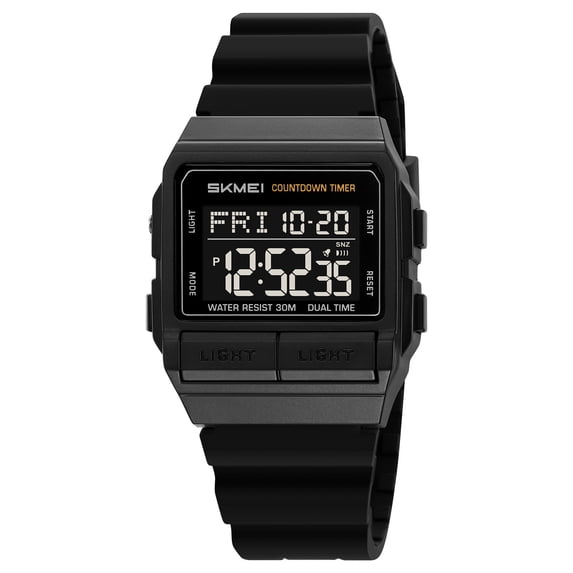 Men's Outdoor Digital Sports Watch Waterproof with Luminous Display, Multi-Function Timer & Alarm for Hiking, Camping, Running, Swimming