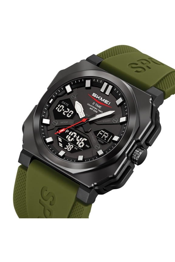 Men's Outdoor Digital Watch Waterproof 100M with Luminous Display, Alarm, Stopwatch - Shockproof Sport Watch for Hiking, Running, Swimming, Camping