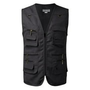 Mens Outdoor Fishing Gear Vest, Mountaineering Photography Multi-Pocket Vest