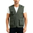 thumbnail image 1 of Men's Outdoor Fishing Utility Vest Lightweight Sleeveless Cargo Jacket Multi-Pocket Waistcoat for Hiking Hunting Army Green Size L, 1 of 4