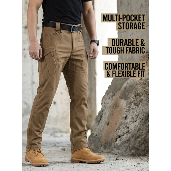 Men's Outdoor Hiking Pants, Tactical Utility Trousers for Hiking, Trekking, Climbing and Camping,Outdoor Pants with Multi Pockets for Travel, Fishing, Hunting, Work and All Terrain Adventure Sports