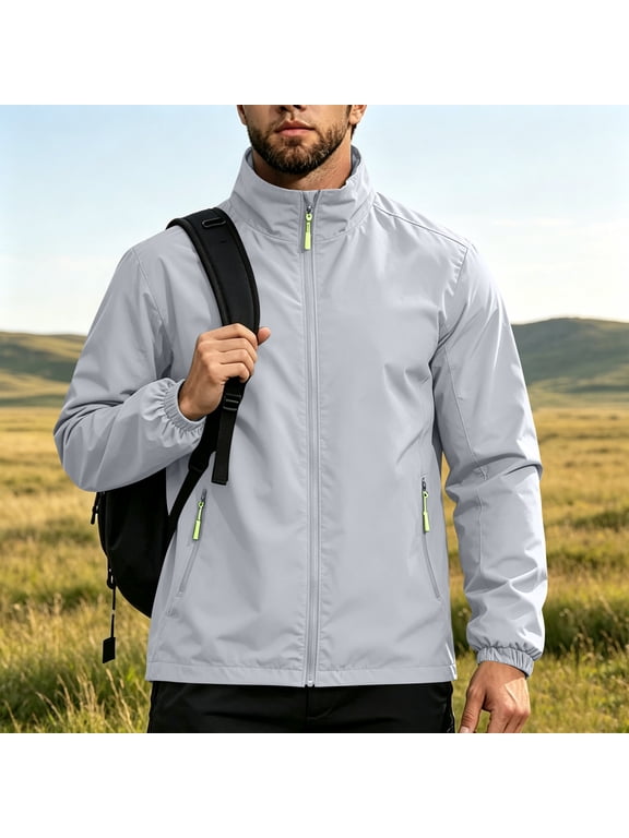 Men's Outdoor Jacket Combines 3 in 1 Layering Design Waterproof Windbreaker Style and Fleece Lined Inner Layer