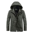 thumbnail image 1 of Men‘s Outdoor Jacket Detachable Hood Casaul Coat Autumn Winter Military Jacket Men Hooded Parka Fleece Lined Thicken Warm Coat, 1 of 7