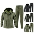 thumbnail image 1 of Men's Outdoor Jacket Suit Plus Velvet Cold Proof Windproof Warm Cycling Mountaineering Set, for Winter Sports and Harsh Weather Conditions,Black,L, 1 of 9