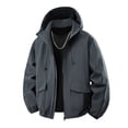 thumbnail image 1 of Men's Outdoor Jacket, Water-Resistant Windproof Hooded Coat, Quick-Dry Polyester Fabric with Multiple Pockets for Hiking, Sports, and Casual Wear, 1 of 3