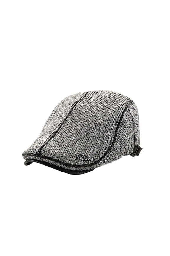 Men's Outdoor Knit Beret Hat Casual Padded Cap with Visor for Baseball Activities and Everyday Wear
