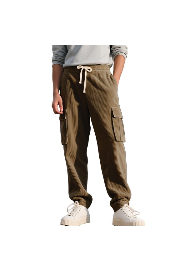 Men's Outdoor Leisure Loose Multiple Pockets Workwear Sports Trousers for Adventure, Casual Wear, and Everyday Activities,Khaki,M