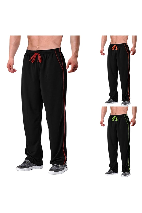 Men's Outdoor Leisure Sports Breathable Fitness Straight Leg Trousers, Workout Pants for Gym, Training and Sports,Red,XL