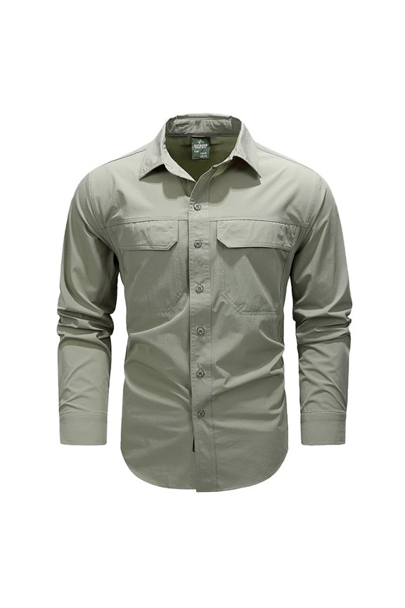 Men's Outdoor Long Sleeve Shirt Jacket with Advanced Heat Dissipation Technology for Comfort and Performance During Activities