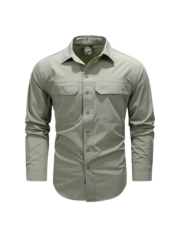 Men's Outdoor Long Sleeve Shirt Jacket with Advanced Heat Dissipation Technology for Comfort and Performance During Activities