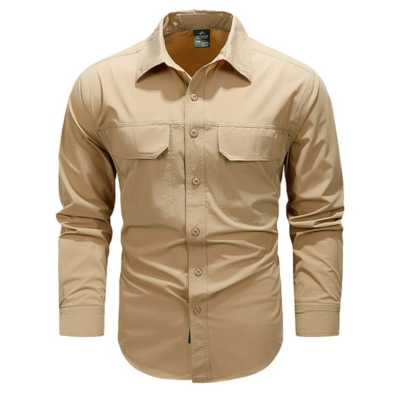 Men's Outdoor Performance Long Sleeve Shirt Jacket Breathable Sun Lightweight Travel Hiking Mens Work Shirts Summer Basic Tee Shirts
