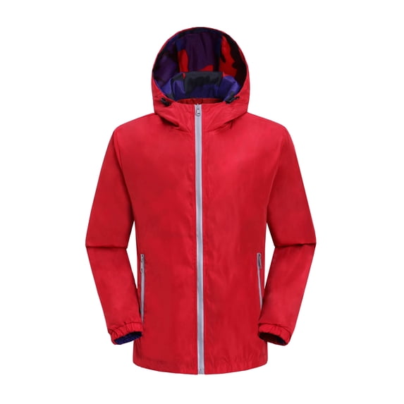 Men's Outdoor Reflective Hooded Windbreaker Sports Jacket with Pocket