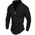 thumbnail image 1 of Men's Outdoor Shirts Stand Collar Long Sleeve Zip Shirts Muscle Fit Quick-Dry Stretch Tops Casual Sports Gym T-Shirt, 1 of 2