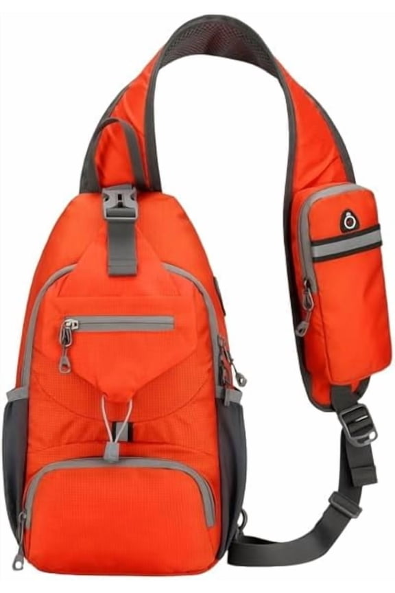 Men's Outdoor Sling Bag – Multi-Pocket, Water-Resistant, Breathable Back, Daypack Multipurpose Cross Body Chest Bag