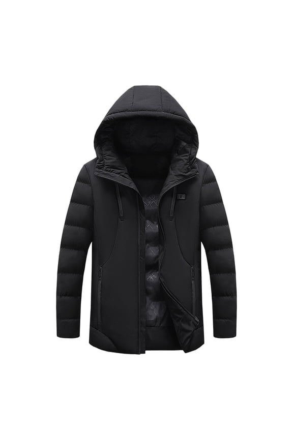 Men's Outdoor Smart Heating Hardshell Jacket Cold Wind Lightweight Casual Windbreaker for Active