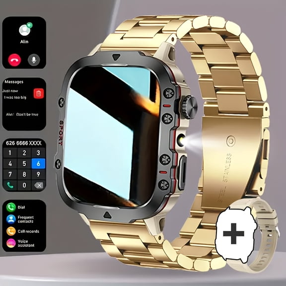 Men's Outdoor Smart Watch 1.81" HD Touchscreen, Wireless Calling, USB Charging, Multiple Sports Modes, Compatible with Android iPhone, Holiday Gift Black