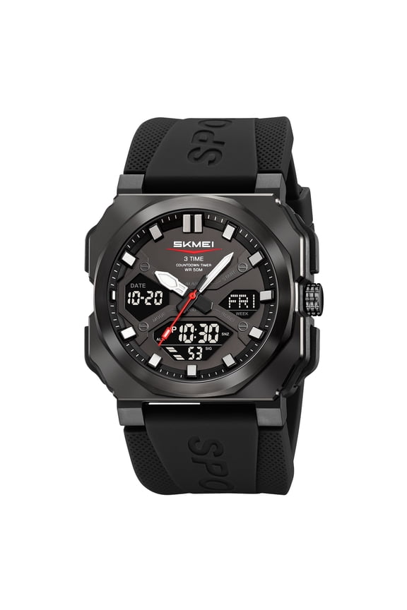 Men's Outdoor Sports Digital Watch Waterproof with Luminous Display, Multi-Function Tools, Stopwatch & Alarm for Hiking Camping Running Swimming