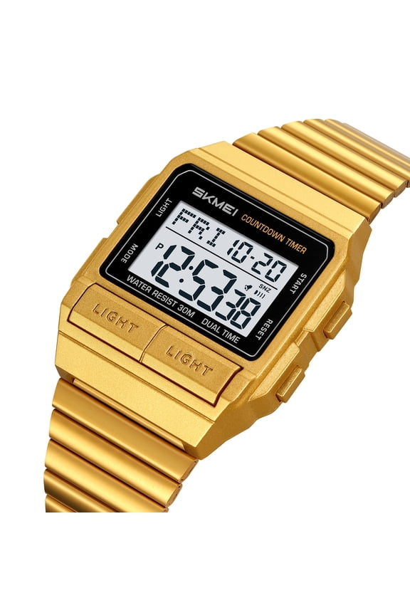 Men's Outdoor Sports Digital Watch Waterproof with Luminous Display Stopwatch Alarm for Hiking Camping Running Swimming