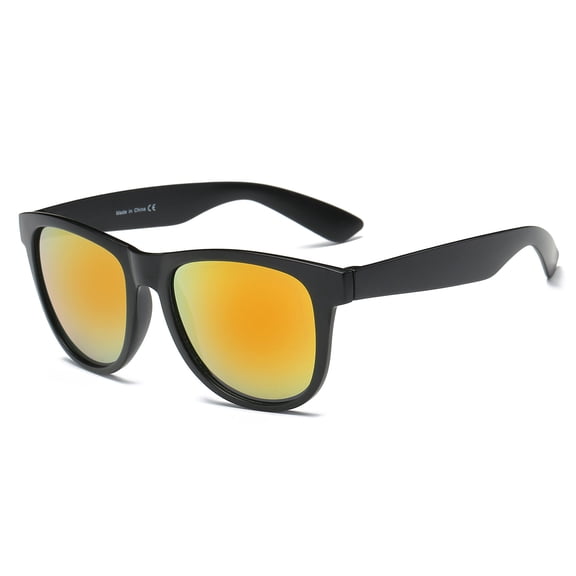Men's Outdoor Square Sunglasses - Black Frame Orange Lens UV Protection for Driving Hiking