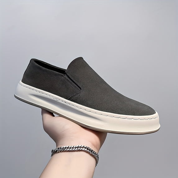 Men's Outdoor Non-Slip, Comfortable, Casual Sneakers Street Fashion Slip-On Loafers with Thick Sole,