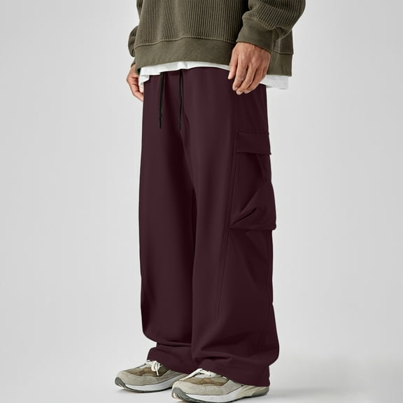 Men’s Outdoor Sunscreen Pants Lightweight Breathable Joggers, Elastic Waist Drawstring Sweatpants with Pockets, Casual Sports Trousers for Hiking, Running, Travel and Daily Wear