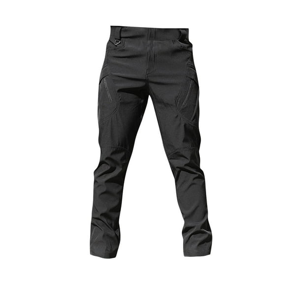 Men's Outdoor Tactical Pants Outdoor Waterproof Travel Pants Relaxed Fit Cargo Pants Work Trousers with Multi Pockets black Medium