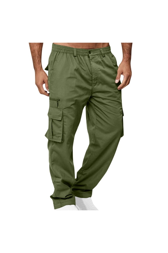 Men's Outdoor Tactical Pants Rip Stop Lightweight Waterproof Military Combat Cargo Work Hiking Pants Army Green XXXL