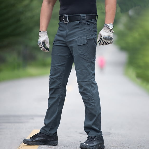 Men’s Outdoor Tactical Pants Ripstop Multi-Pocket Hiking Fishing Work S-2XL Flex Fit Utility Trousers